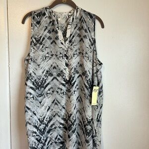 Per Seption Black and Gray Sleeveless Blouse Size XL